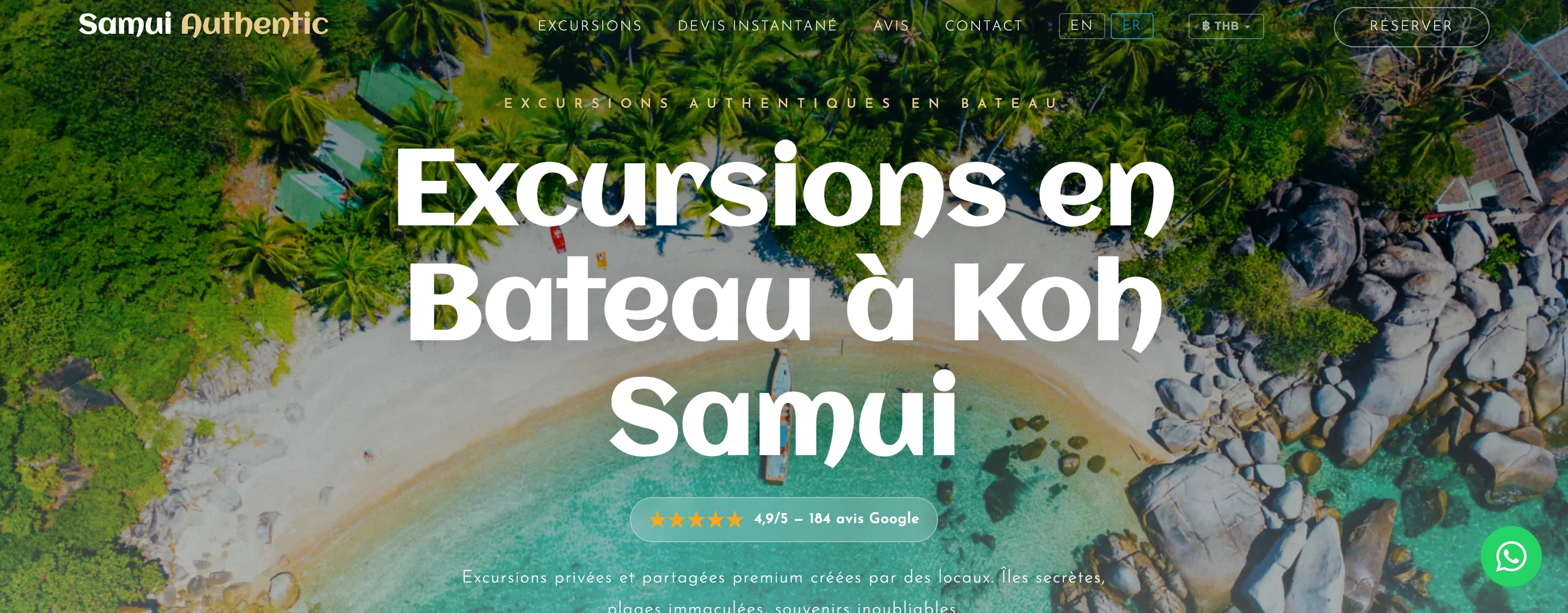 Site de Samui Authentic, opérateur d'excursions à Koh Samui